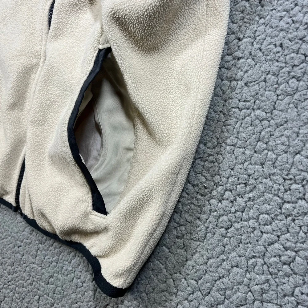 Nike Therma-FIT Fleece Vest Mens‎ XS Cream Black Full Zip DQ5105-206